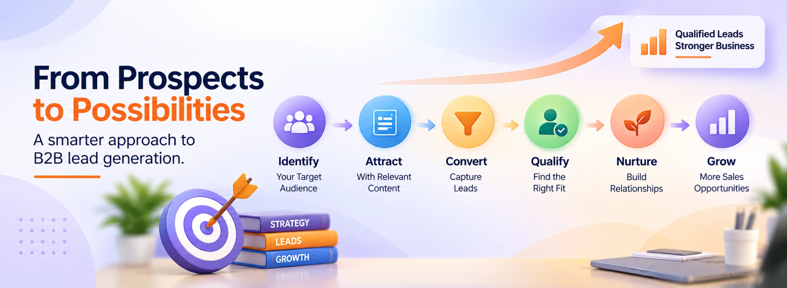 B2B lead acquisition process from audience targeting to sales qualification