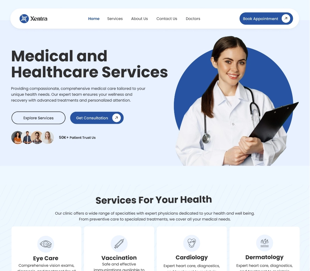 Healthcare Website development for clinics And medical Services in Pakistan