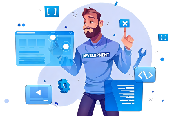 Web developer team building custom websites