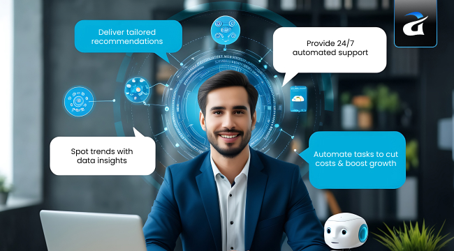 Virtual Agent Showing Intelligent Automation for Marketing