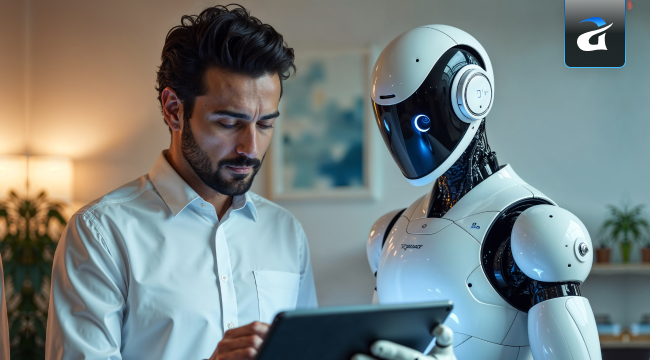 Collaborative AI Human and Machine Working Together Illustration of Human Collaboration with AI