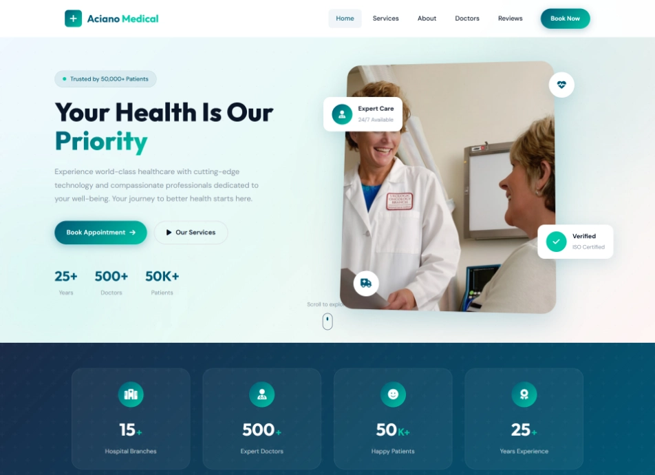 Doctor Consulting Patient in Modern Clinic Healthcare Service Professional Medical Care