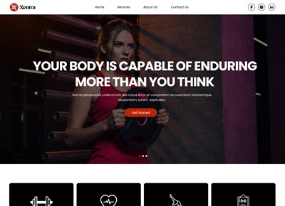 Modern fitness website template design