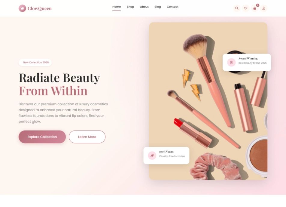 Luxury Makeup Brushes and Cosmetics Products Beauty Skincare Premium Collection