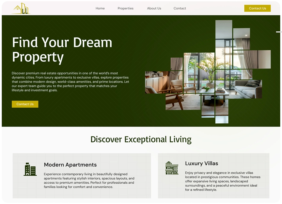 Luxury Real Estate Website Template for Prestige Estates